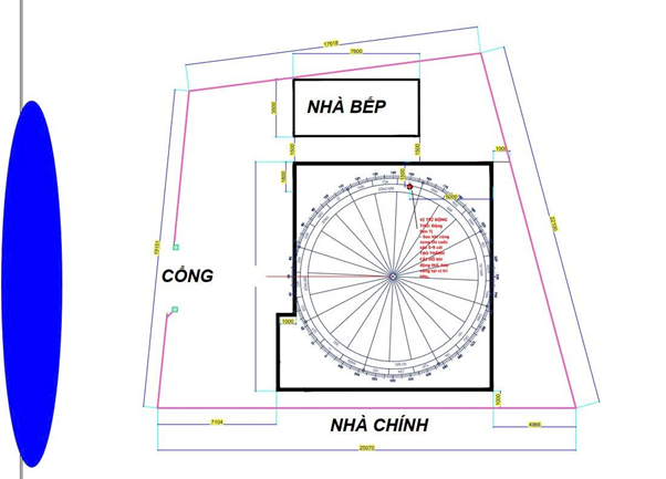 nhà đông bắc phía trước có hồ lớn